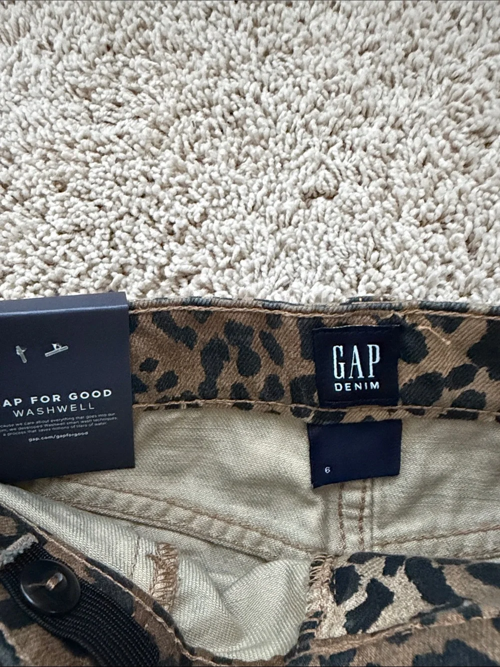 NWT GAP Girls Leopard Print Denim Skirt - Brown & Black size 6